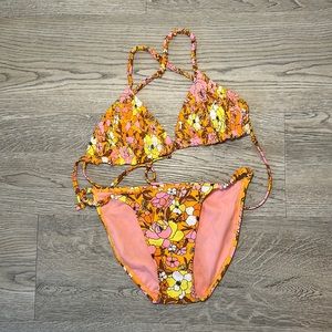 Xhilaration Pink & Orange Floral Bikini